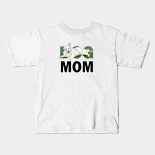 DOG MOM - golden retriever (white) oil painting word art Kids T-Shirt